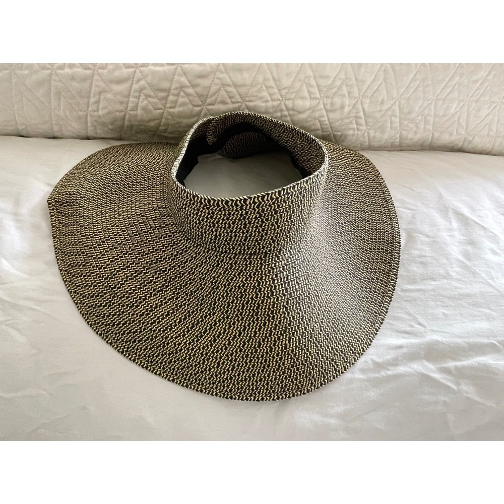 L*Space Straw Visor Sun Hat Beach Roll-up Packable Coastal Vacation-OS